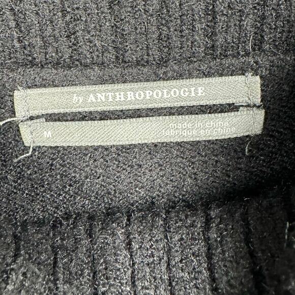 Anthropologie Black Oversized Elevated Basics Quiet Luxury Cozy Knit Sweater M - Picture 3 of 9